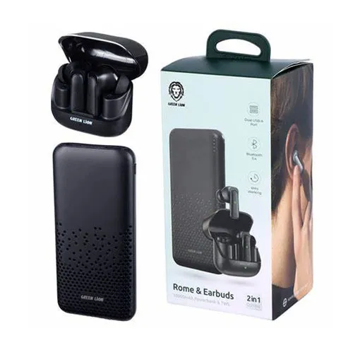 هندزفری بی سیم و پاور بانک گرین لاین مدل rome and earbuds
