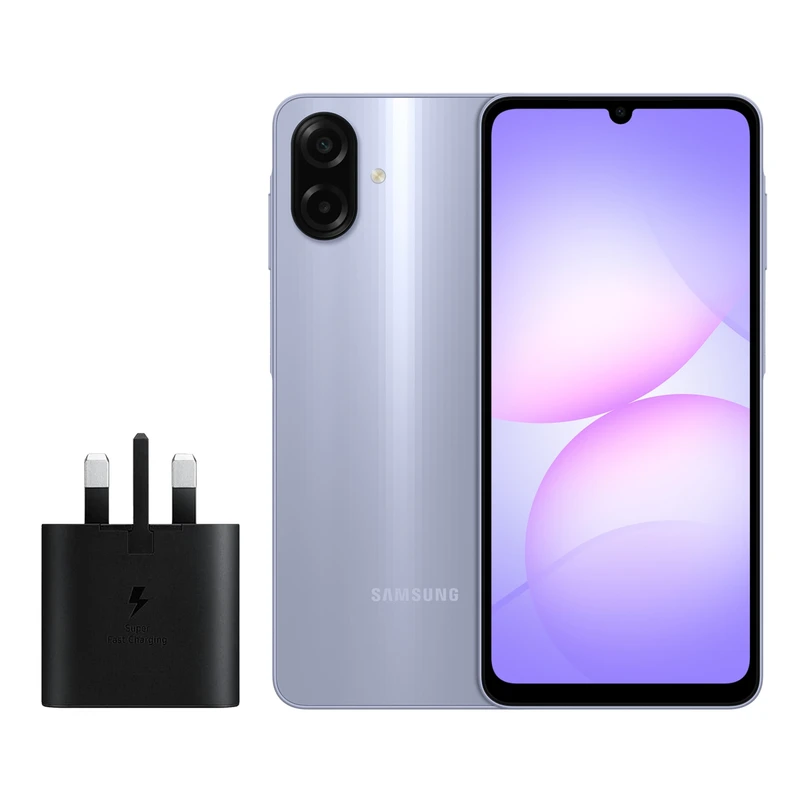 گوشی موبایل سامسونگ مدل galaxy a07 دو سیم کارت ظرفیت 64 گیگابایت و رم 4 گیگابایت به همراه شارژر 25 وات سامسونگ